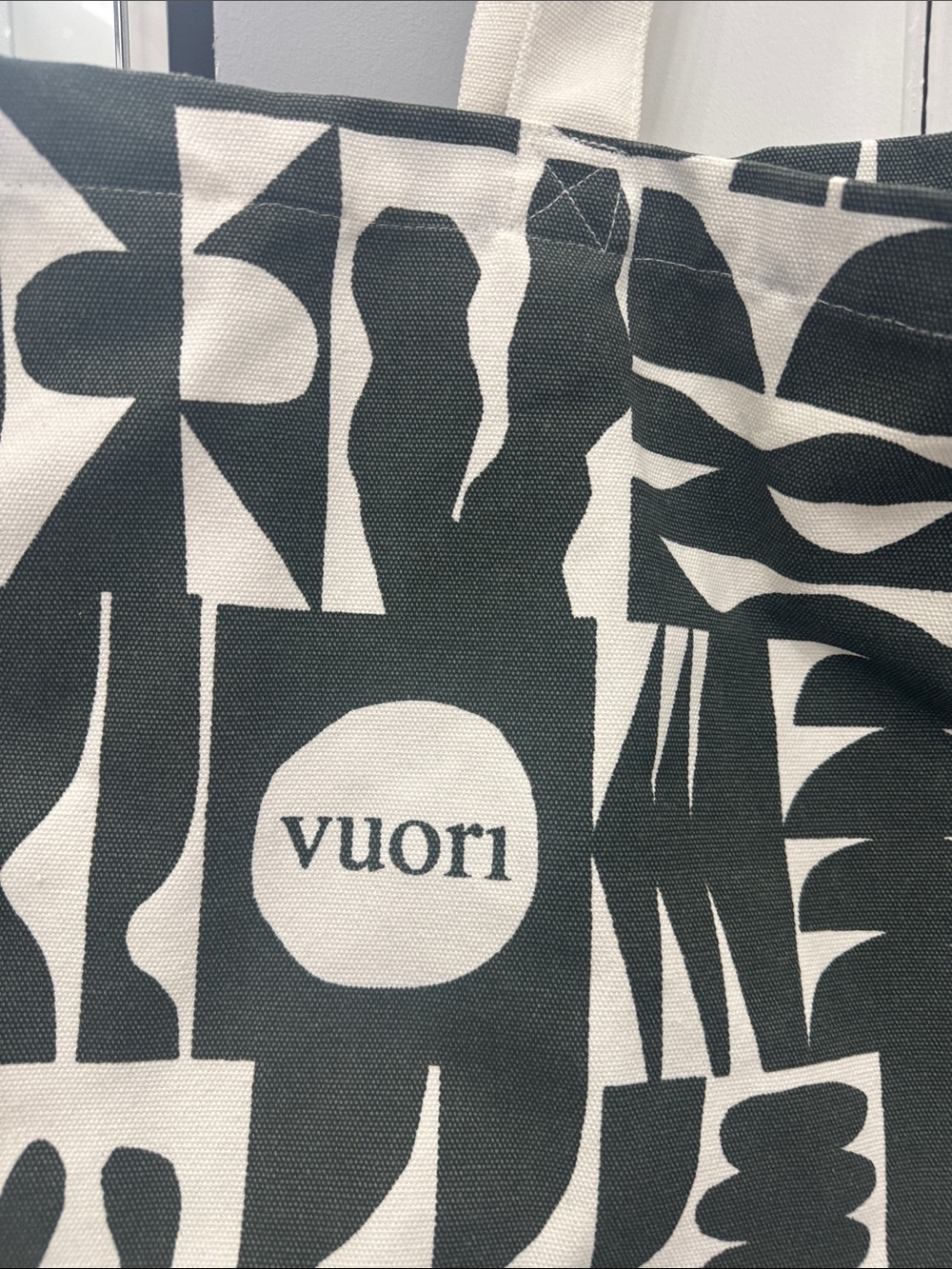 Vuori Black & White Abstract Canvas Tote - Picture 2 of 5